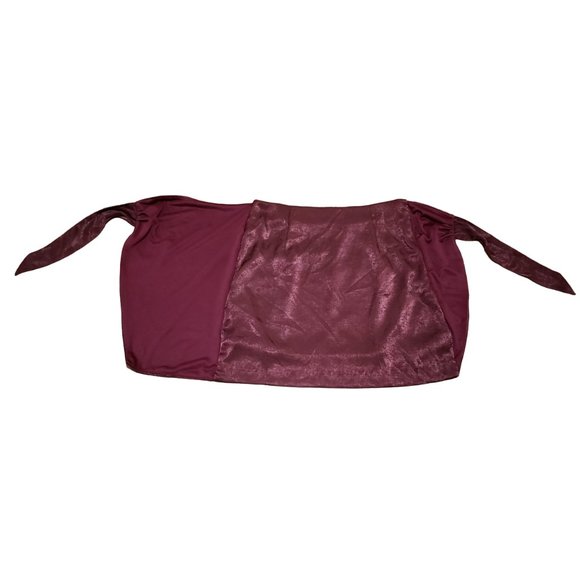 Glam Los Angeles Burgundy Wrap Tie Front Side Zip Skirt Medium NWT - Picture 4 of 7